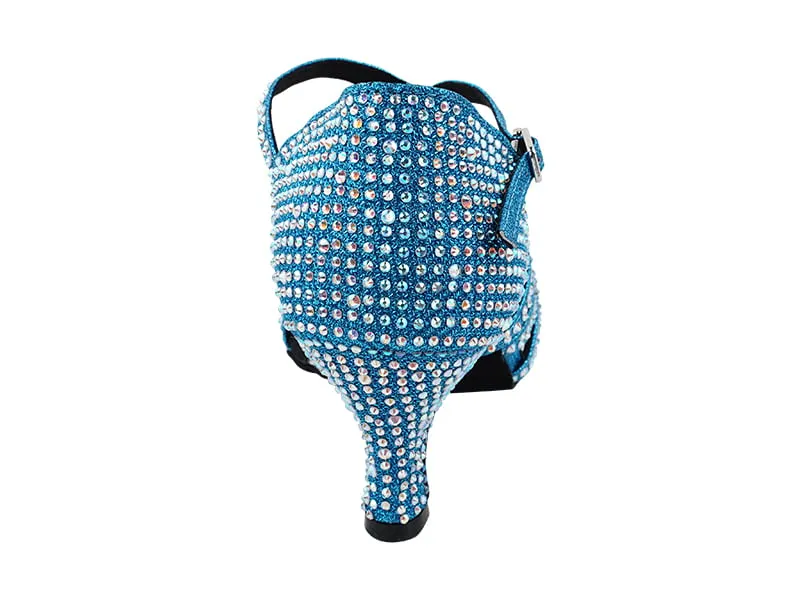 1613Bling Blue Glitter Satin