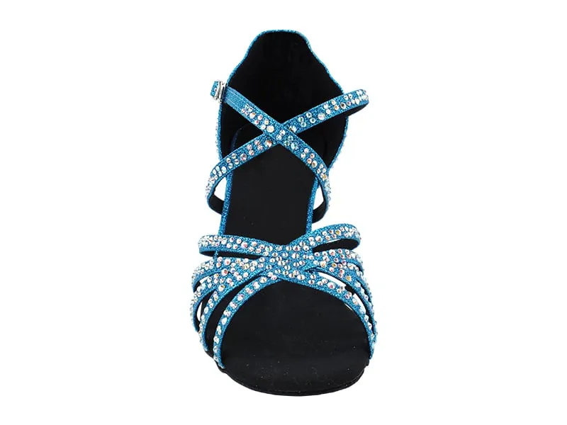 1613Bling Blue Glitter Satin