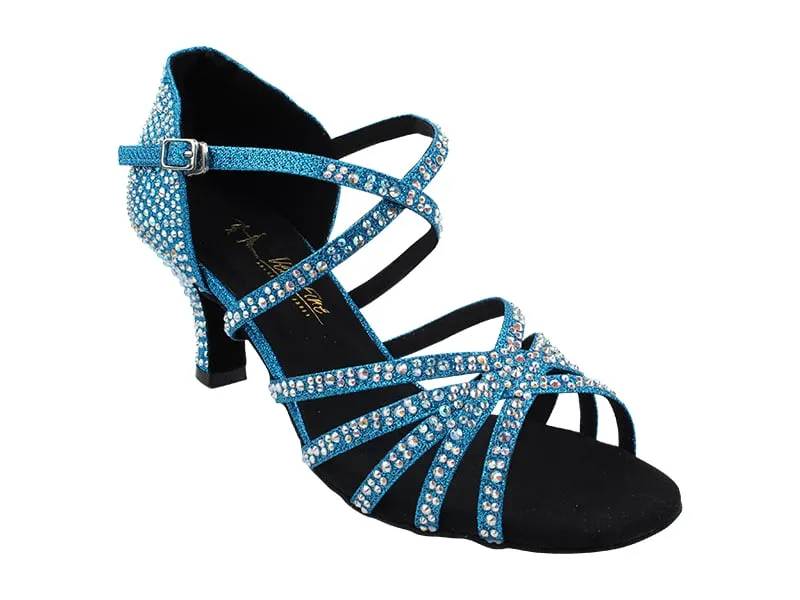 1613Bling Blue Glitter Satin