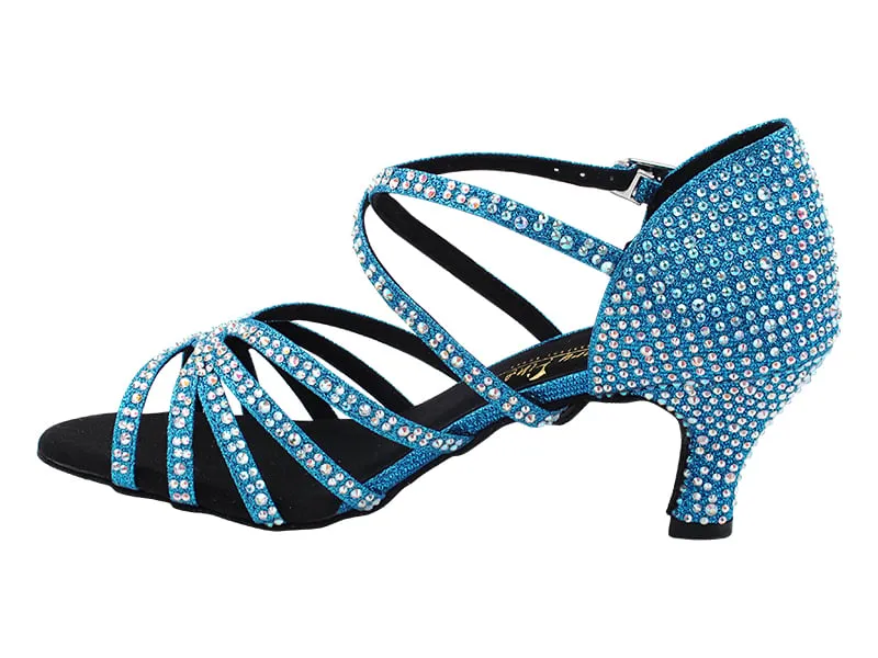 1613Bling Blue Glitter Satin