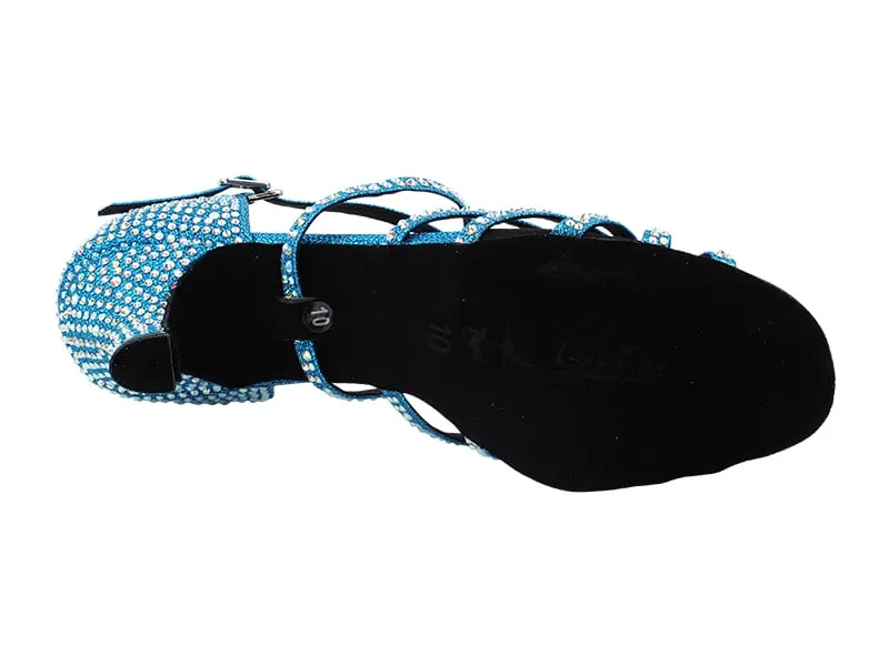 1613Bling Blue Glitter Satin