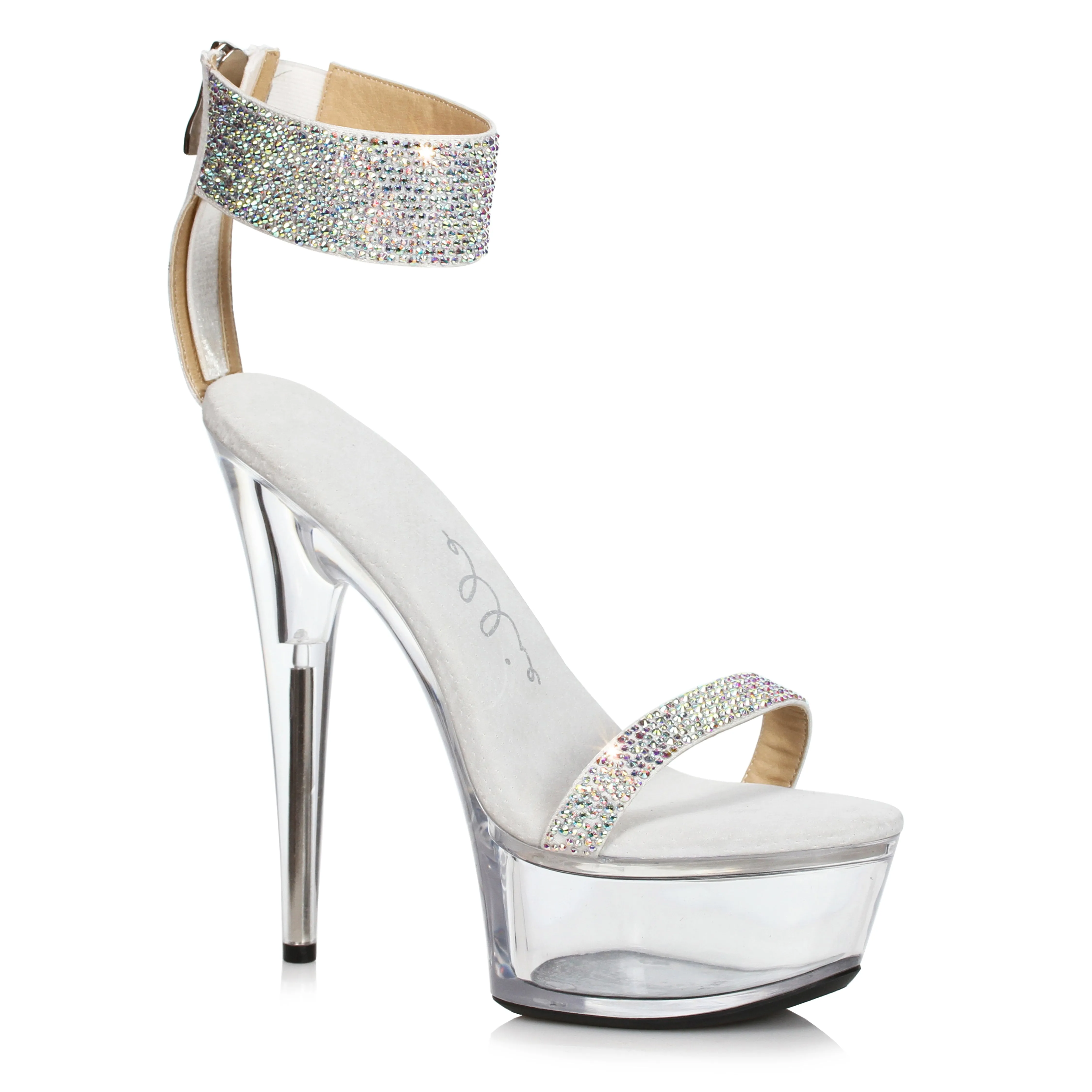 Anika-609 Rhinestone Strap 6" Heel Sandals