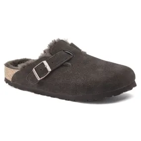 Boston Mocha Shearling Suede Leather Mocha