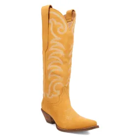 Dingo Womens Movin On Yellow Suede Cowboy Boots
