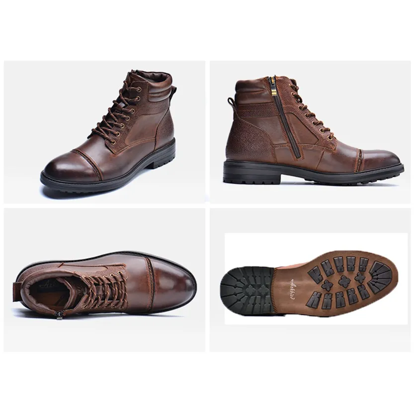 Funki Buys | Boots | Men's High Quality Leather Ankle Boots