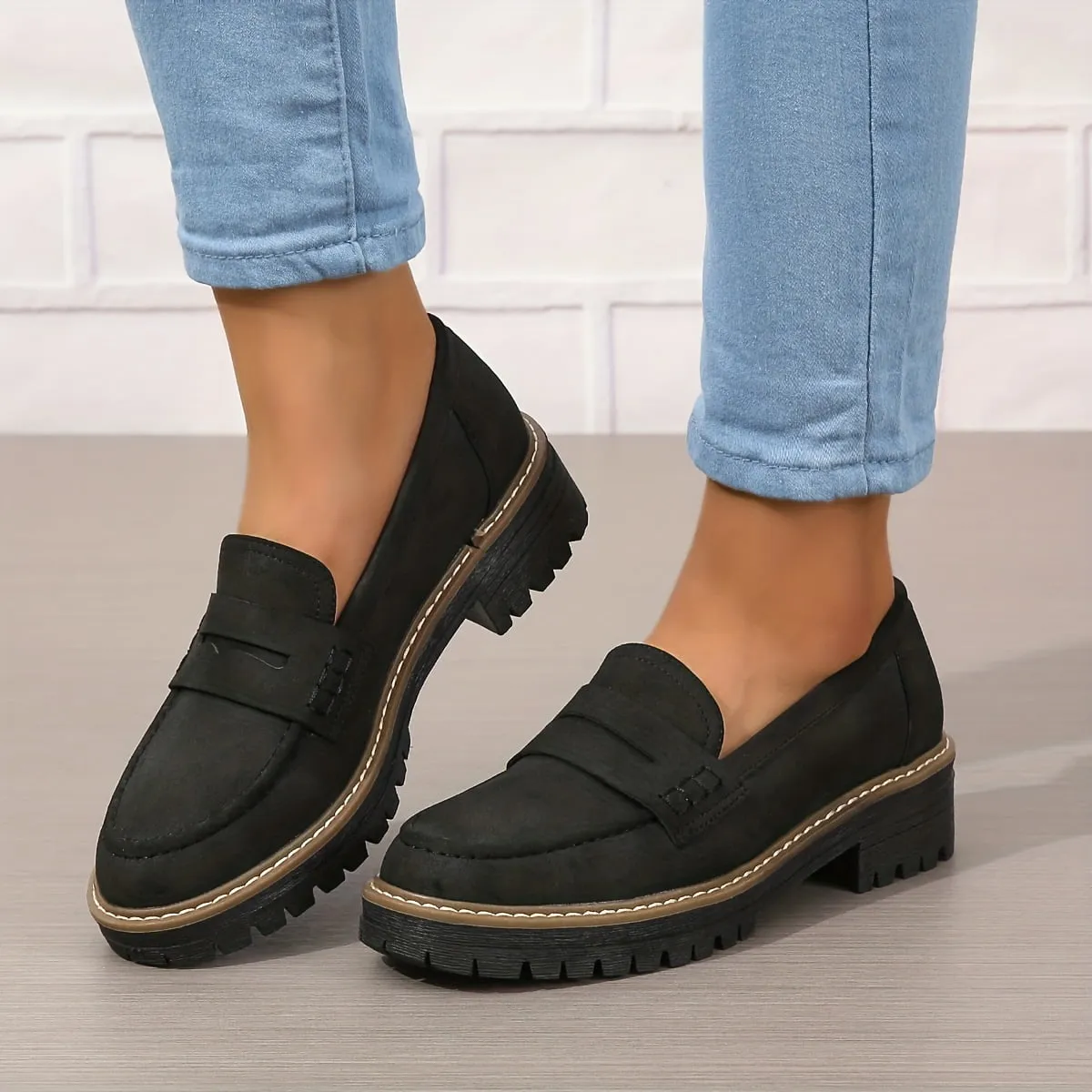 Geneva Platform Penny Loafers