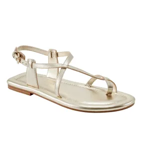 Gerty Strappy Flat Sandal | Gold