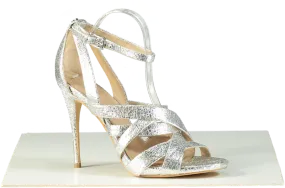 Guess Silver Strappy High-Heel Sandals UK 8 EU 41