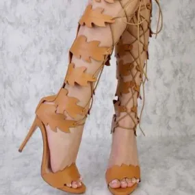 High Heel Boot Embellished Sandals