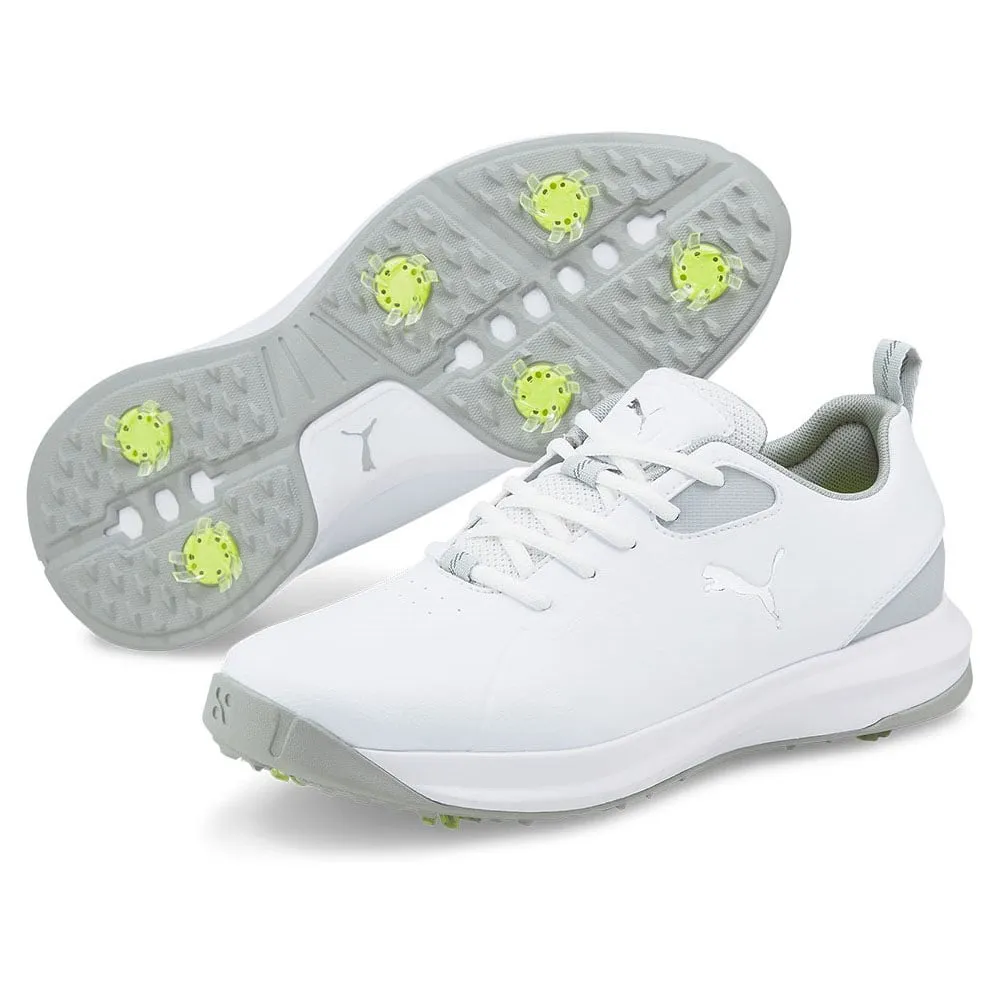 Puma Fusion FX Tech Spiked Waterproof Shoes - White/Silver/High Rise