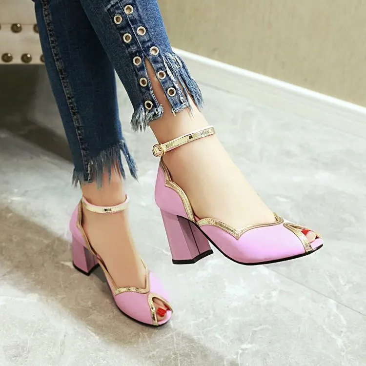 Sexy Thick Heel Fish Mouth Party Shoes