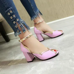 Sexy Thick Heel Fish Mouth Party Shoes
