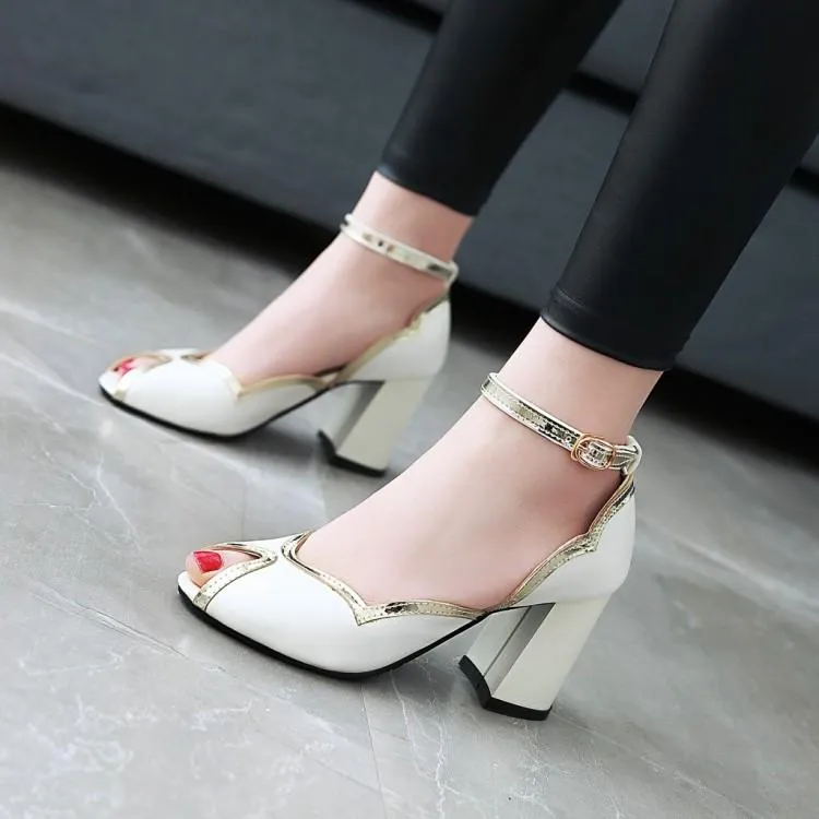 Sexy Thick Heel Fish Mouth Party Shoes