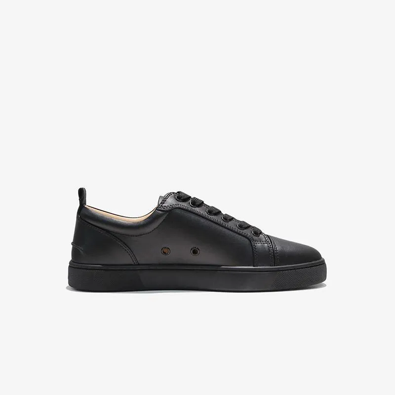 Sleek Black Leather Low-Top Sneakers