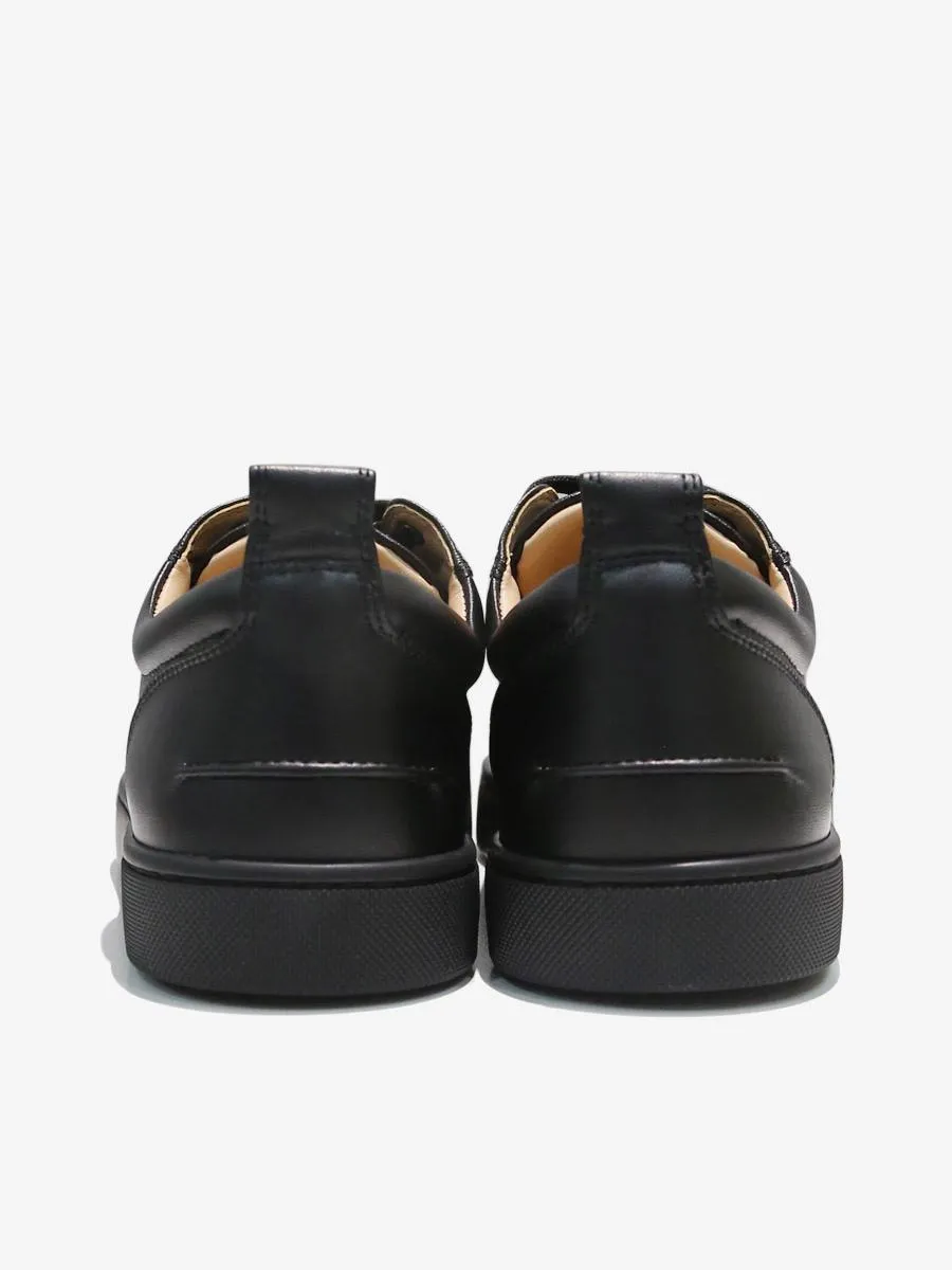 Sleek Black Leather Low-Top Sneakers