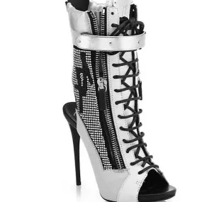 White Strap Leather Peep Toe Sandals